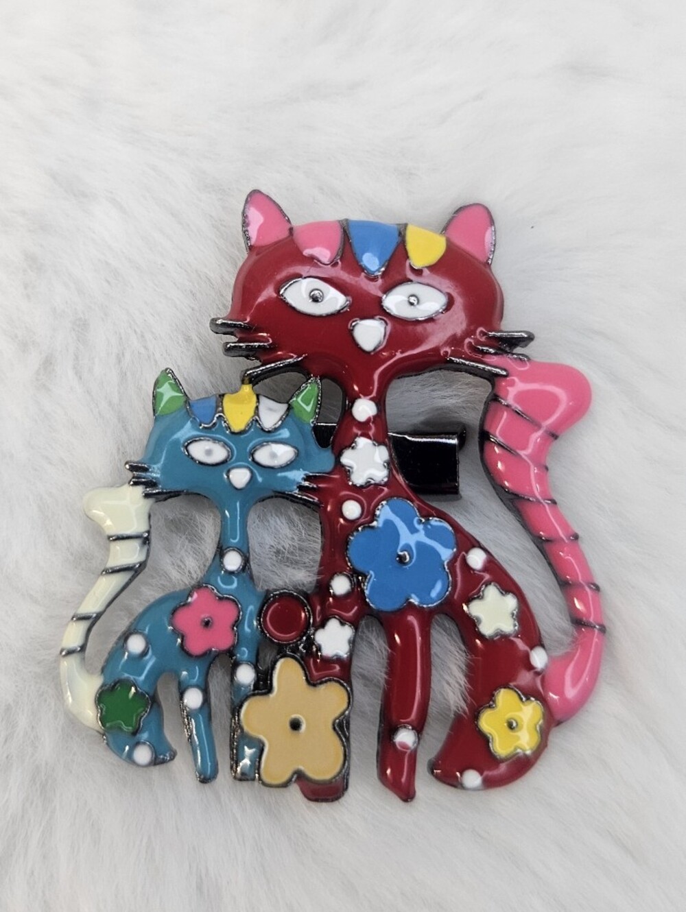 Multi Color Cat Brooch Pin NWOT